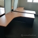 Sugar Maple L Suite Desk with Black Base and Pedestal Storage
